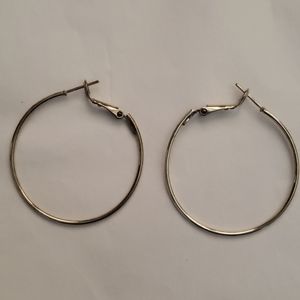 Silvertone Hoop Earrings